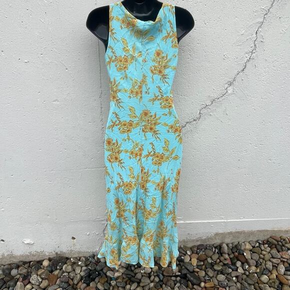 Vintage Y2K Ethereal Romantic Summer resort floral ruffle bottom blind date XS - Picture 5 of 11